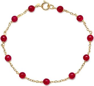 Jewelmak 14K Ruby Bracelet
