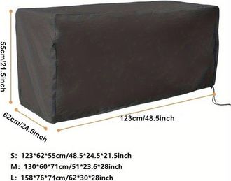 OEM Funda Para Caja De Almacenamiento - Cubierta Para Caja De Almacenamiento Exterior - Ajuste Regulable - 123 X 62 X 55 Cm - Negro
