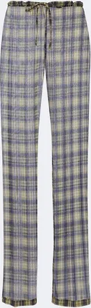 Dries Van Noten Semi-sheer checked wide-leg pants