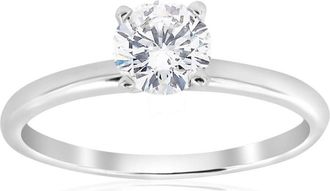 Pompeii3 3/4 Ct Round-Cut Natural Diamond Solitaire Engagement Ring 14k White Gold