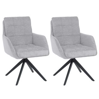 Hhg [nunca Usado] Juego De 2 Sillas De Comedor Hhg-705, Silla De Cocina Giratoria Con Retorno Autom&aacute;tico, Tejido De Chenilla (680 G/m&sup2;) Con Certificaci&oacute;n 