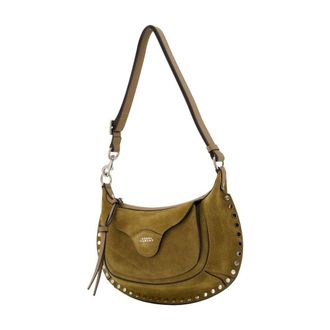 Isabel Marant Womens Moon Pocket Shoulder Bag - Isabel Marant Leather Khaki Calfskin Shoulder-Hobo-Bags