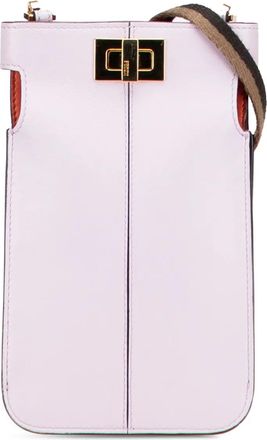 Fendi Pouch per smartphone a tracolla Peek-a-Phone in pelle 2000-2010 - Rosa