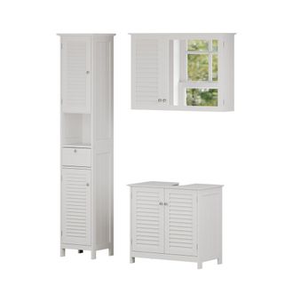 Vicco Conjunto De Muebles De Ba&ntilde;o Riad, Blanco, 3 Piezas, Opci&oacute;n 5