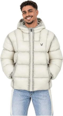 Lyle & Scott Translucent Puffer Jacket - Heren - Winterjassen - Wit - M - Polyester - Jassen