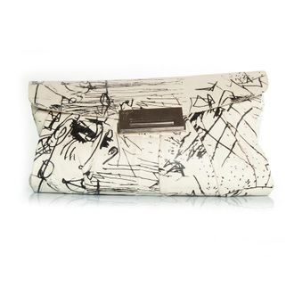 Giuseppe Zanotti black and white clutch