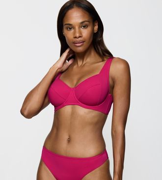 Triumph B&uuml;gel-Bikini-Top TRIUMPH Summer Twist W 01, Damen, Gr. 38, Cup E, lila (berry), Microfaser, Obermaterial: 77% Polyamid, 23% Elasthan, Bikini-Oberteile
