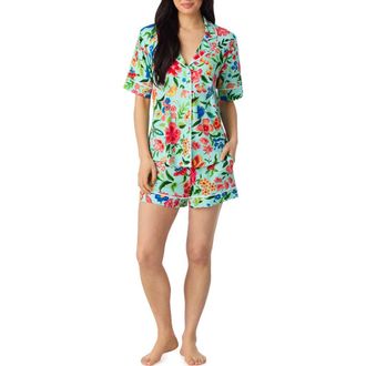 Room Service PJs Print Short Pajamas in Teal at Nordstrom, Size X-Large