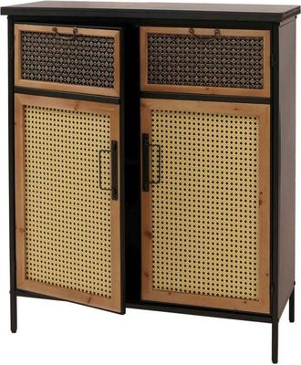 Hhg [nunca Usado] C&oacute;moda De Farmacia Hhg-298, Armario Alto Con Compartimentos De Almacenamiento, Aspecto Vintage Desgastado, 94 X 80 X 35 Cm, Aspecto De R