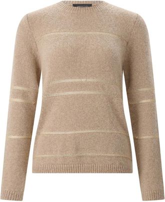 Fabiana Filippi Round-neck Truien - Dames - Ronde hals truien - Beige - L - Wol - Truien & Vesten