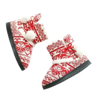 Generic YUJIEBB Winter Slipper Booties for Women Warm Plush Indoor Outdoor Cute House Home Shoes Boots Red