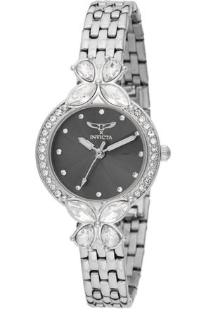 Invicta Wildflower 69102 Dameshorloge - Quartz Uurwerk - Metaal met Zwarte Wijzerplaat - 30 mm