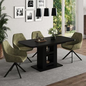 Vicco Mesa De Comedor Fenaro, Negro, 120 X 80 Cm, Vicco
