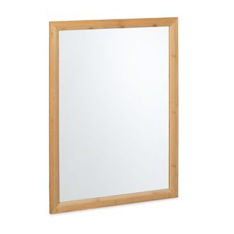 Relaxdays Relaxdays - Espejo Pared Colgante, Marco De Bamb&uacute;, 80 X 60 Cm, Decoraci&oacute;n De Hogar, Ba&ntilde;o, Vestidor Y Pasillo, Natural