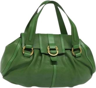Bulgari Pre-owned Handbags, female, Green, Size: ONE SIZE Pre-owned Leather Handbag