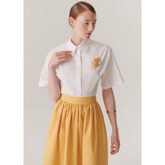 Exquise Mary Cotton Poplin Shirt in White at Nordstrom, Size Xx-Large