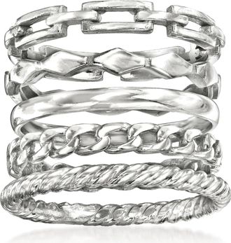 Ross-Simons Sterling Silver Jewelry Set: 5 Stackable Rings