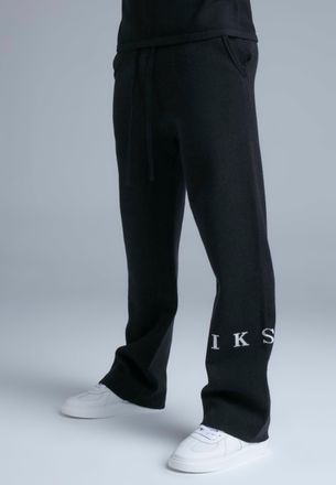 Siksilk Mens Black Knitted Track Pants XXL