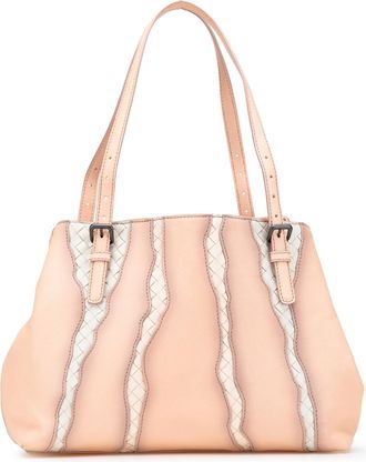 Bottega Veneta Pre-owned Womens Woven Tote Bag - Peach Leather - One Size