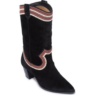 Bernardo Fremont Western Boot in Black Split Suede Premium at Nordstrom Rack, Size 8
