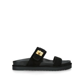 Steve Madden Womens Suede Take Two Black Sandals - Size UK 7