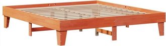 vidaXL Vidaxl - Cama sin colchón madera maciza de pino marrón cera 200x200 cm