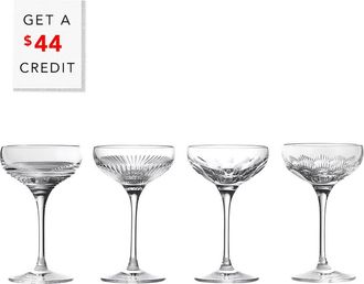 Waterford Set Of 4 Mixology Mixed Coupes With $44 Credit