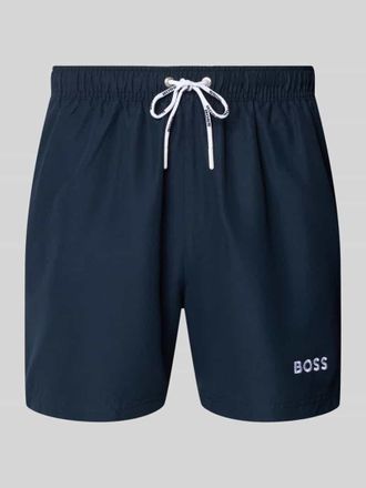 HUGO BOSS Badeshorts mit Label-Applikation Modell DOGFISH in Marine, Gr&ouml;&szlig;e XXL