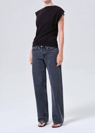 A Gold E Beth Cap Sleeve Tee In Black