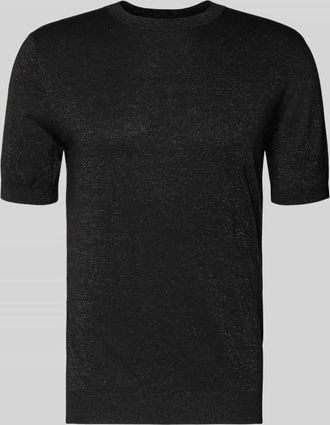 Antony Morato Schimmerndes Strickshirt mit Woll-Anteil in BLACK, Größe XXL