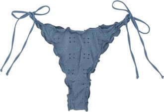 MC2 Saint Barth Blue Embroidered Bikini Bottom Swimwear