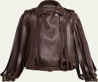 Loewe Shredded Leather Moto Jacket