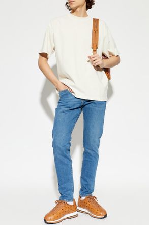 Stone Island T-shirt With Logo Patch, Mens, Cream