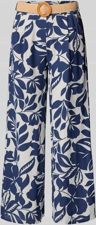 Zabaione Stoffhose mit elastischem Bund und Gürtel in Marine, Größe S