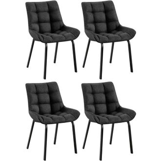 Clp Clp - Set De 4 Sillas De Comedor Saranda Gris Titanio Negro