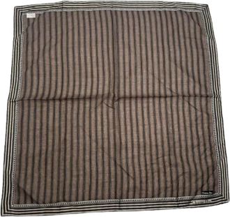 Dior Pre-owned Scarves, female, Brown, Size: ONE SIZE Pre-owned Cotton Scarf