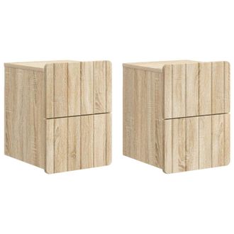 vidaXL Mesita De Noche De Pared 2 Pcs Roble Sonoma 33 X 34,5 X 43 Cm Vidaxl