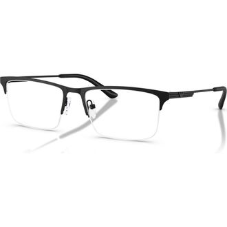 Emporio Armani 55mm Rectangle optical glasses in Black at Nordstrom