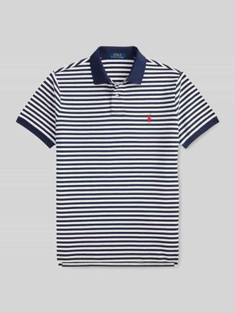 Polo Ralph Lauren Slim Fit Poloshirt aus reiner Baumwolle Modell YD MESH STRIPE POLO in Marine, Gr&ouml;&szlig;e XXL
