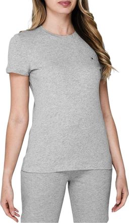 Tommy Hilfiger Dames/Dames Geborduurd Logo Katoenen T-Shirt (Lichtgrijze heide)
