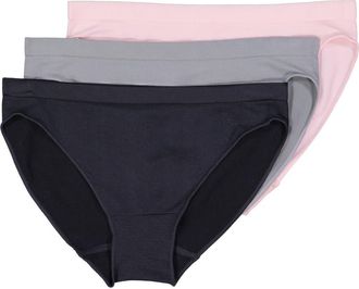 BraBar/Boutique Comfy Undies - Hi-Leg Bikini in Black/natural Grey/pink at Nordstrom, Size Small
