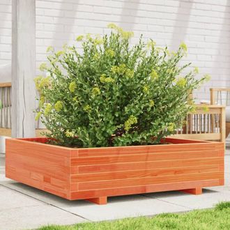 Berkfield Home Garden Planter Wax Brown 90x90x26.5 cm Solid Wood Pine