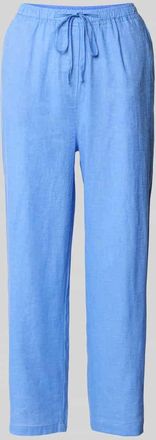 Mango Leinenhose mit elastischem Bund in Rauchblau, Größe XL