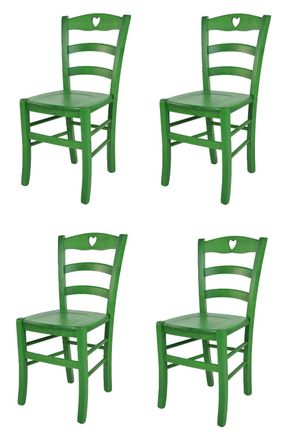 Tommychairs Tommychairs 4 Sillas Cuore En Madera De Haya Anilina Verde