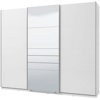 Dmora Guardaroba Grande Carasco, Armadio Camera da Letto Appendiabiti, 6 Ripiani, Apertura Scorrevole, 262.5x224h cm Bianco Opaco