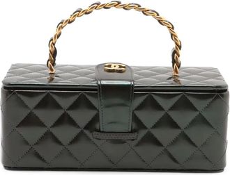 Chanel 1994-1996 Quilted Patent Box vanity bag - Black
