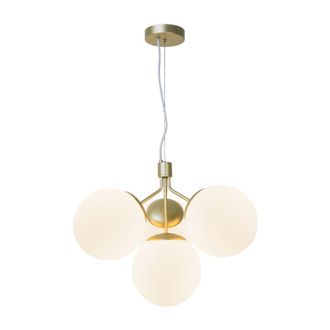 Nordlux Lámpara de techo nórdico elegante latón y 4 bolas cristal blanco