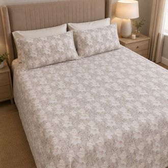 Dmora Funda N&oacute;rdica Dmora, Con Funda De Almohada, En Percal, Lavable A M&aacute;quina, 300x250 Cm Blanco Natural
