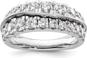 Diamond2Deal 14k White Gold Lab Grown Diamond Wedding Band Ring 1.8Ct Clarity- VS Color- G-H