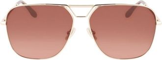 Victoria Beckham Vb 217S Pilot Zonnebril - Dames - Zonnebrillen - Bruin - ONE Size - Accessoires
